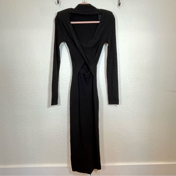 Alexia Admor Eliah Ribbed Knit Midi Sweater Dress in Black NWOT! size Medium - Picture 5 of 14